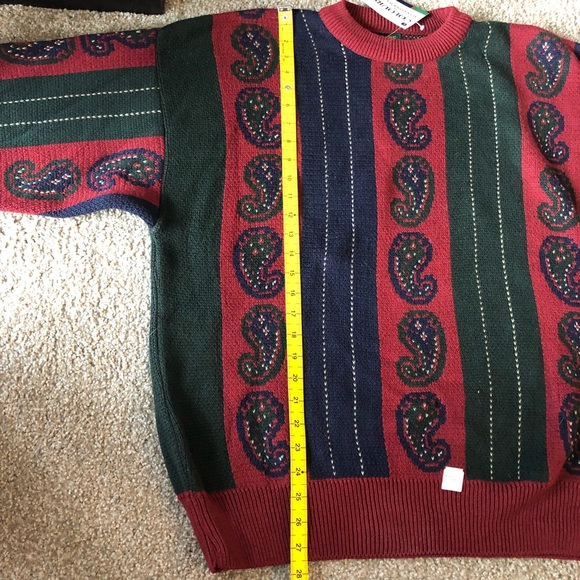 Vintage Men’s Colours By Alexander Julian Paisley Grandpa Sweater NWT Large - Picture 13 of 13
